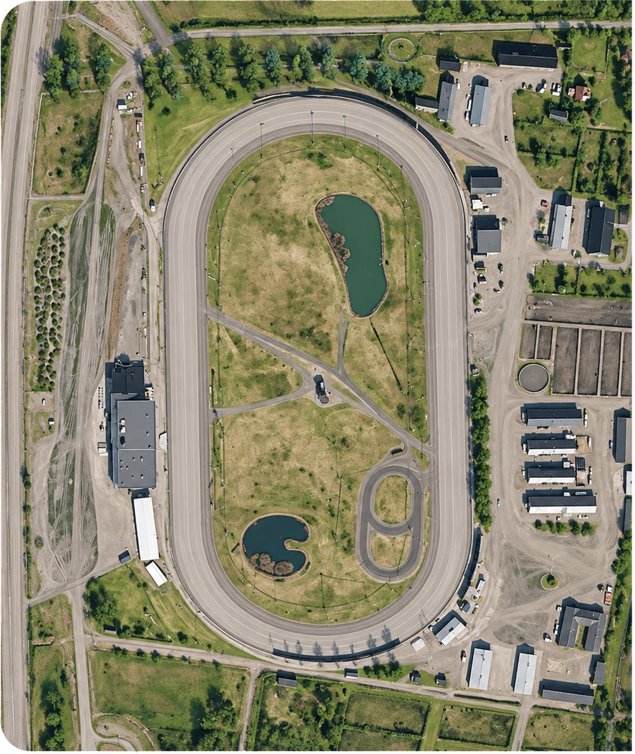 Konstnärlig banöversikt med miljödetaljer för Örebro